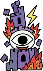 塔のカードのキャラクターのイラスト